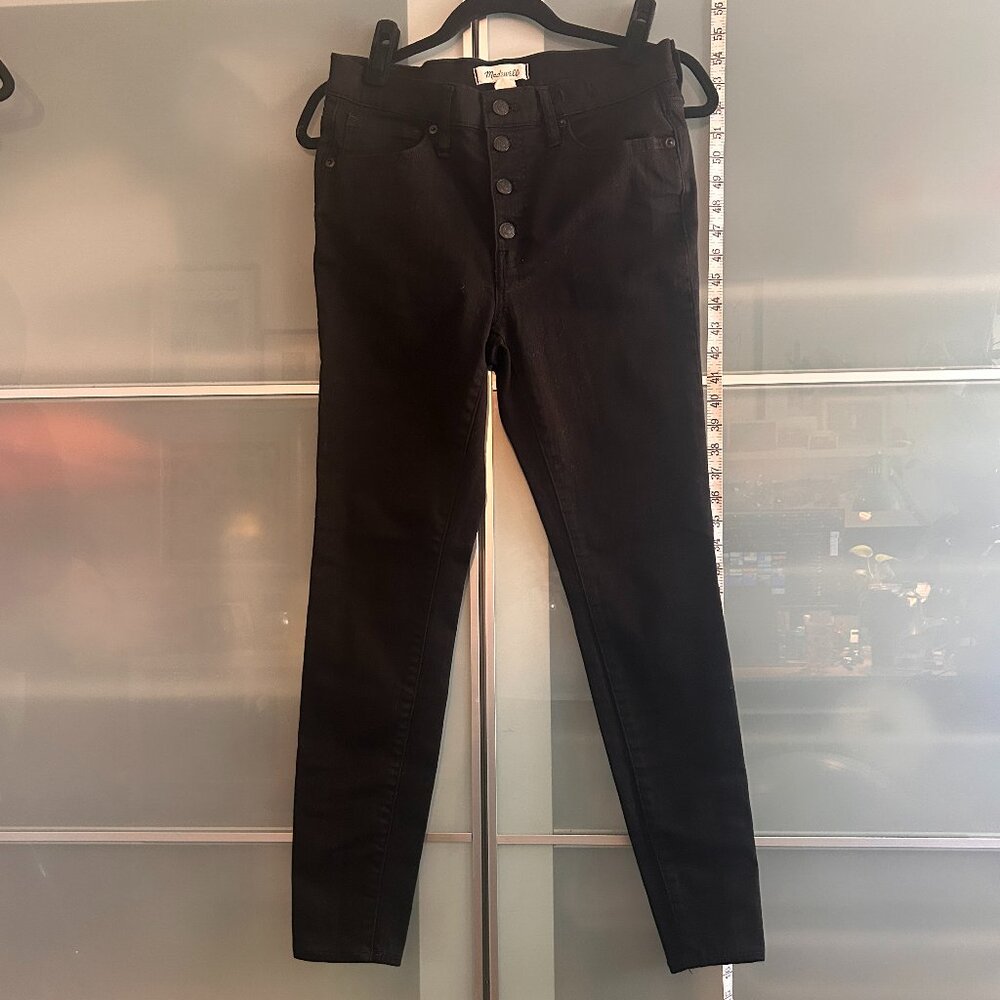 Madewell 9" Mid-Rise Skinny Jeans, Size 28, Black Frost Wash, EUC